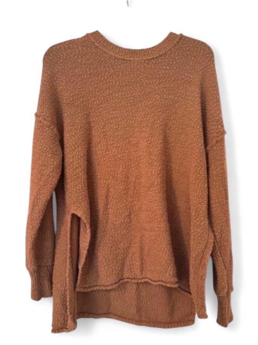 aerie Chunky Scoop-Neck Sweater in Rust Brown